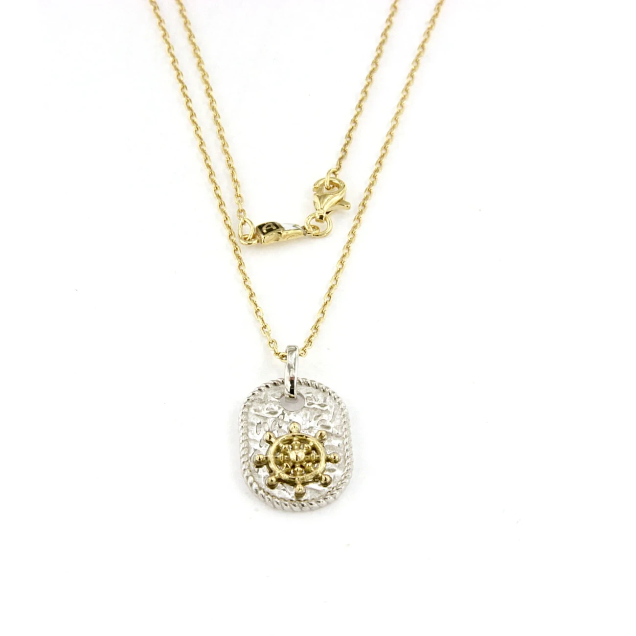Collana da uomo con medaglia in Argento e timone