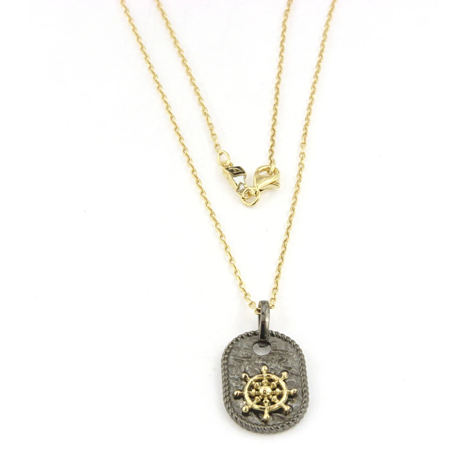 Collana da uomo con medaglia in Argento e timone