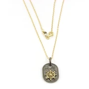 Collana da uomo con medaglia in Argento e timone