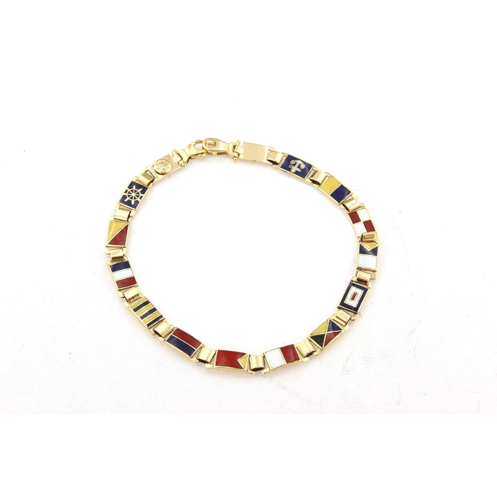 Bracciale in oro 18kt con bandiere nautiche misura piccola