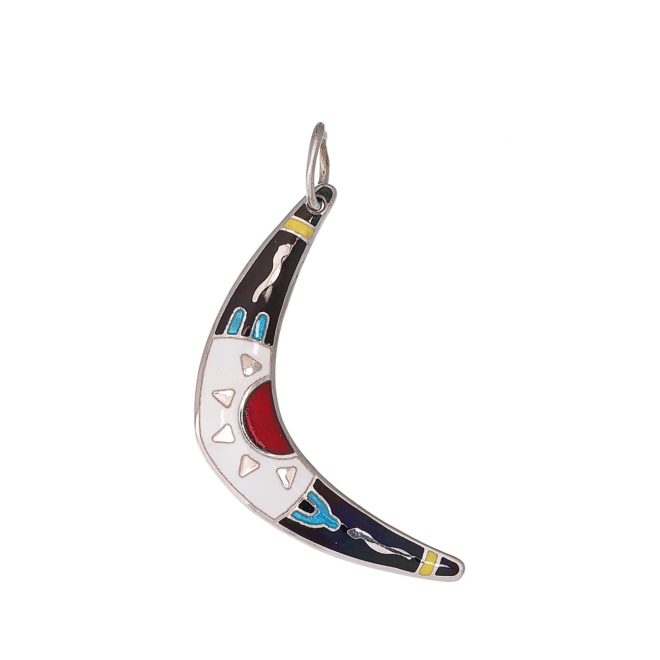 Pendente in argento con smalto a fuoco modello Boomerang