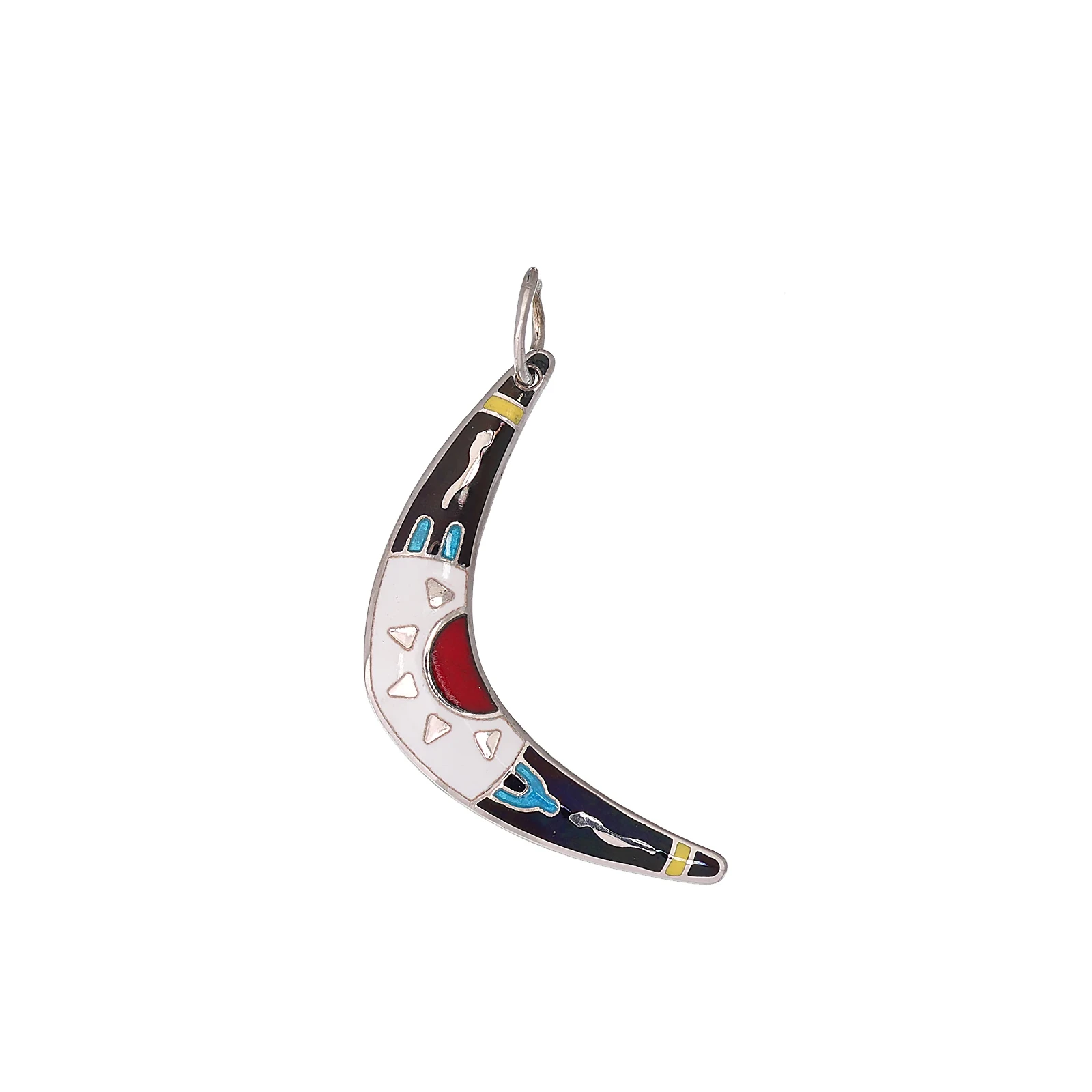 Pendente in argento con smalto a fuoco modello Boomerang