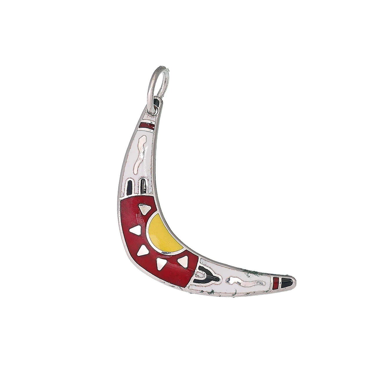 Pendente in argento con smalto a fuoco modello Boomerang