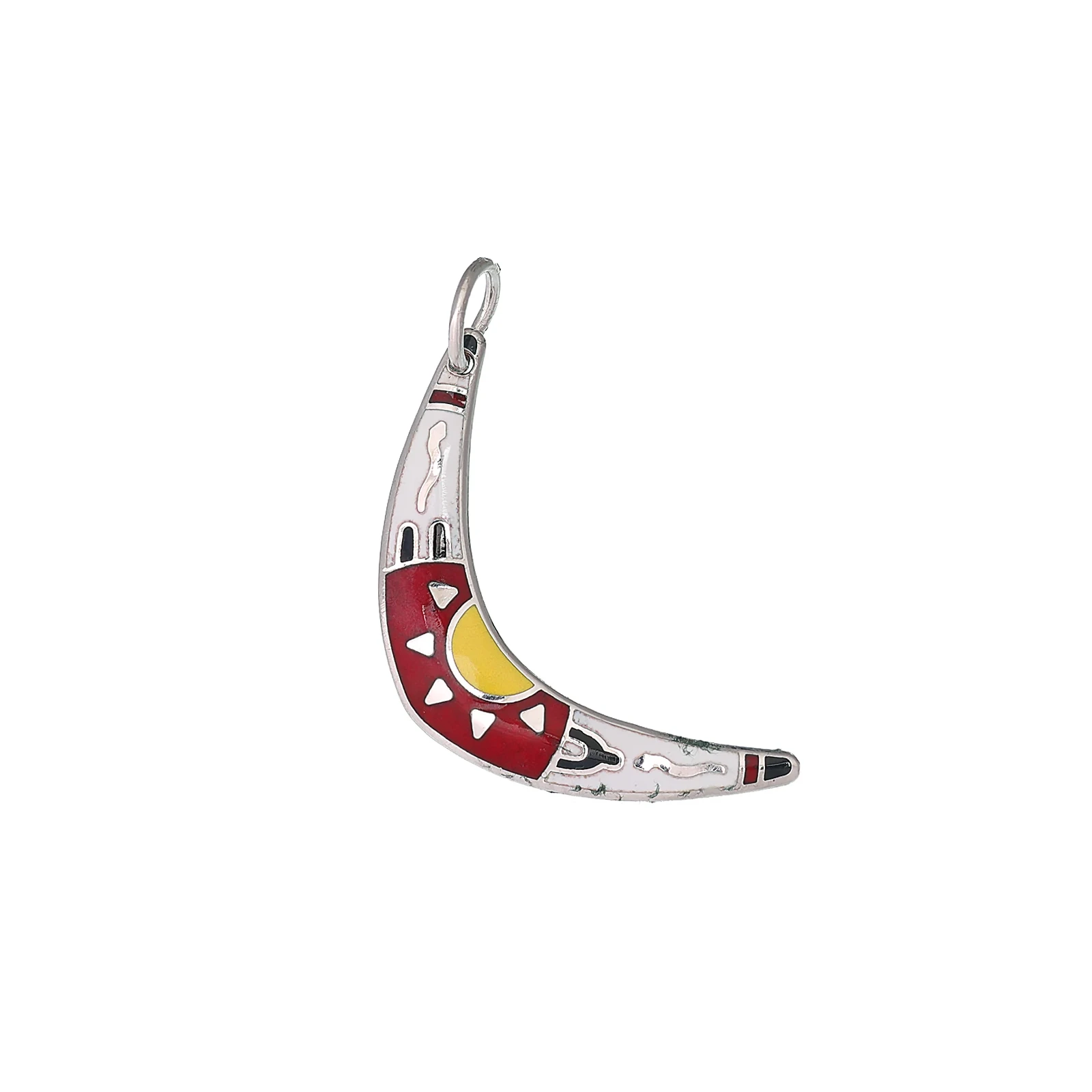 Pendente in argento con smalto a fuoco modello Boomerang