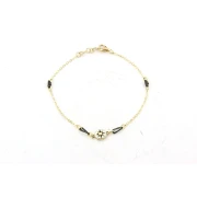 Bracciale in oro 18kt con catena e rosa dei venti smaltata