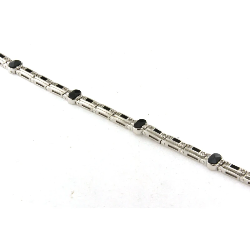Bracciale  da Uomo in Argento  bianco con ceramica pietre e smalto