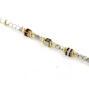 Bracciale in Argento con Cubi bicolore