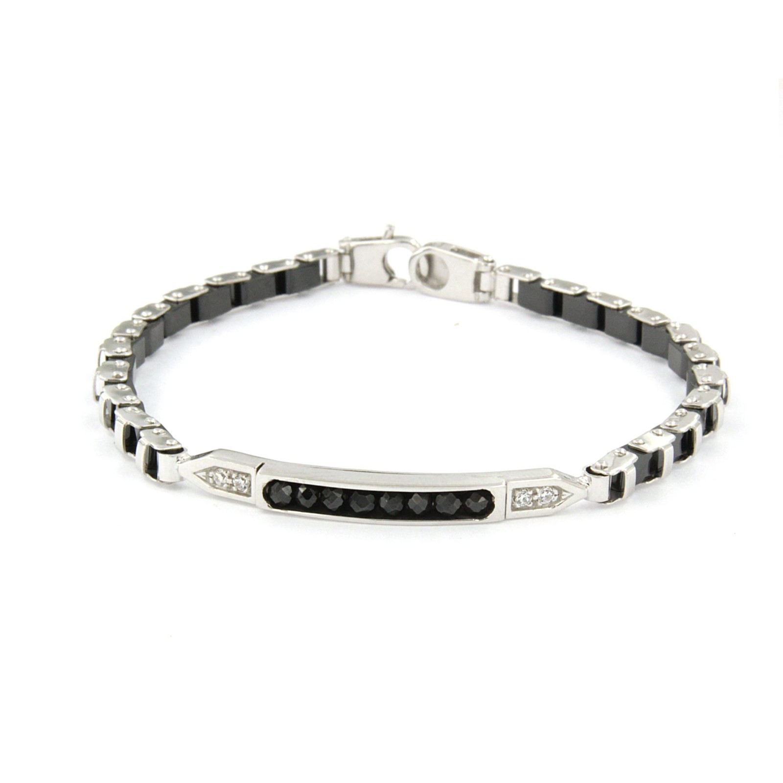 Bracciale in Argento con e Ceramica e Pietre