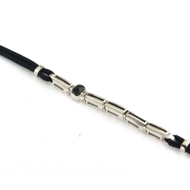 Bracciale Uomo in argento con pietre smalto sagola marinara