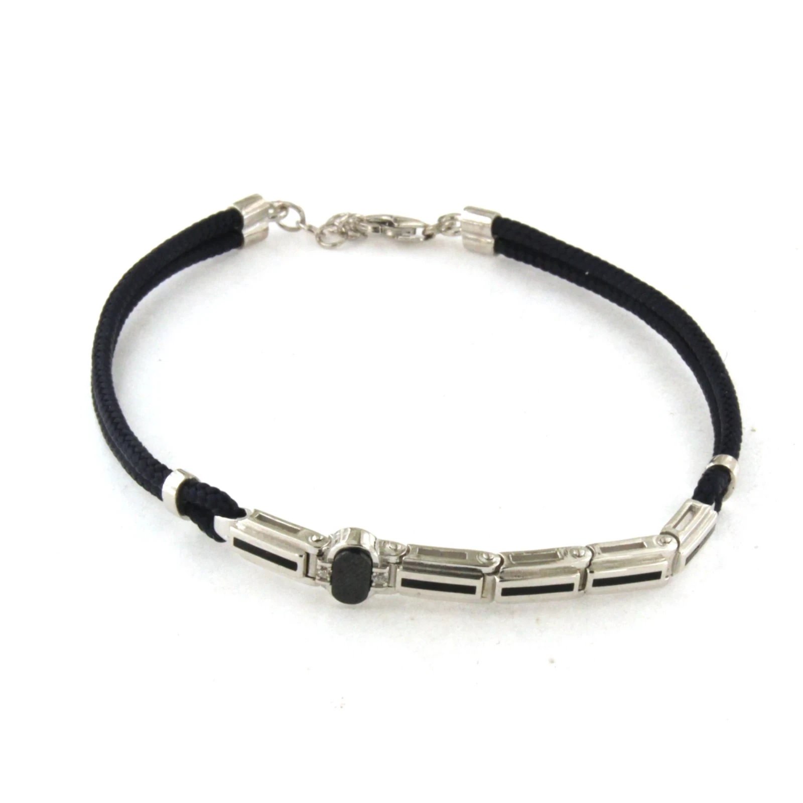 Bracciale Uomo in argento con pietre smalto sagola marinara
