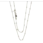 Collana rosario in argento bianco