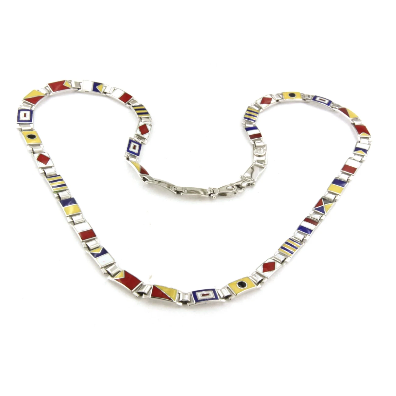 Collana in Argento con Bandiere Nautiche misura small