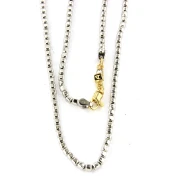 Collana Cubetto in argento bianco con chiusura argento giallo