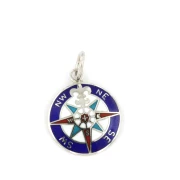Collana in Argento con Rosa dei Venti smaltata a fuoco