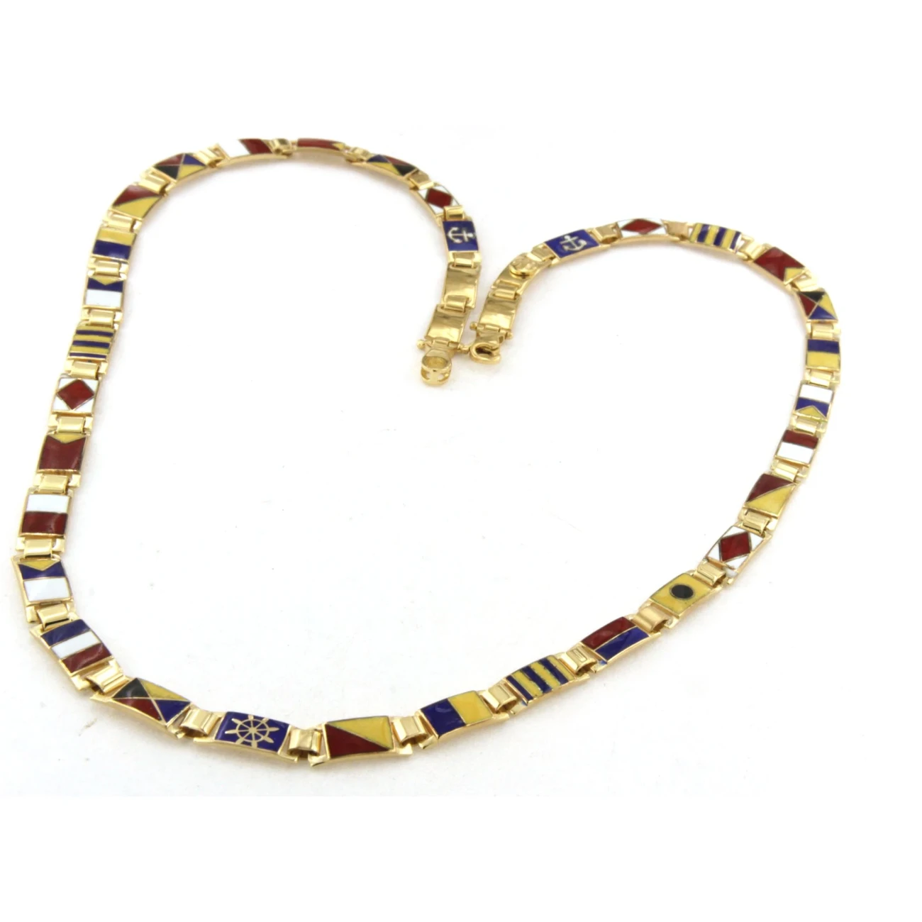 Collana in Argento con Bandiere Nautiche misura small