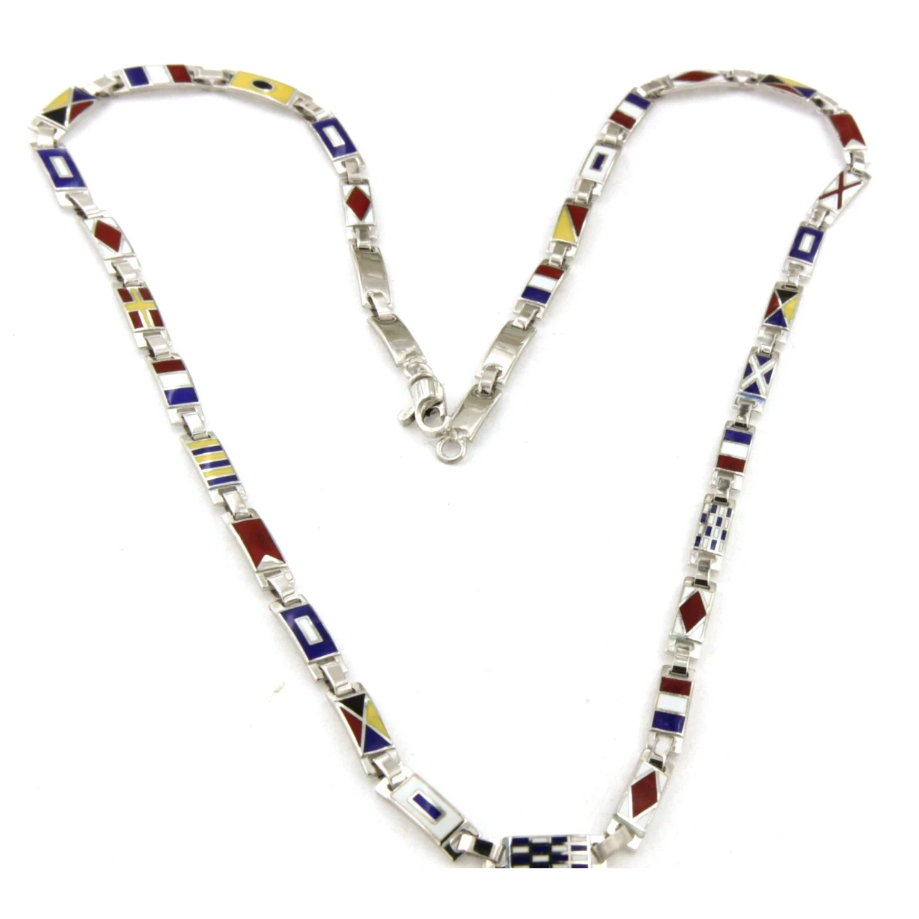 Collana in Argento con Bandiere Nautiche misura extra small