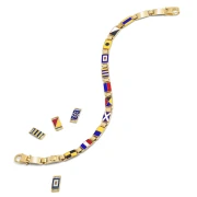 Bracciale in oro 18kt con bandiere nautiche misura piccola