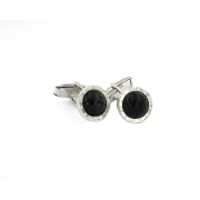Gemelli in argento con onice nera e numeri