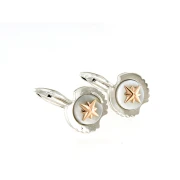 Gemelli in argento con madreperla e stella rose’