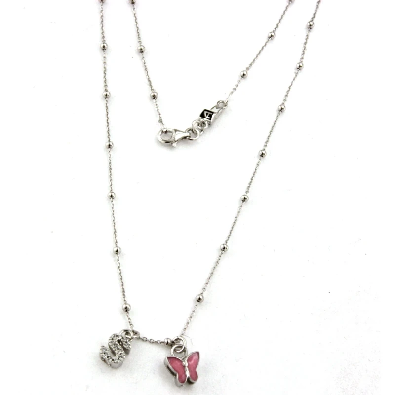Collana in Argento Personalizzabile con Lettere e Numeri con Zirconi