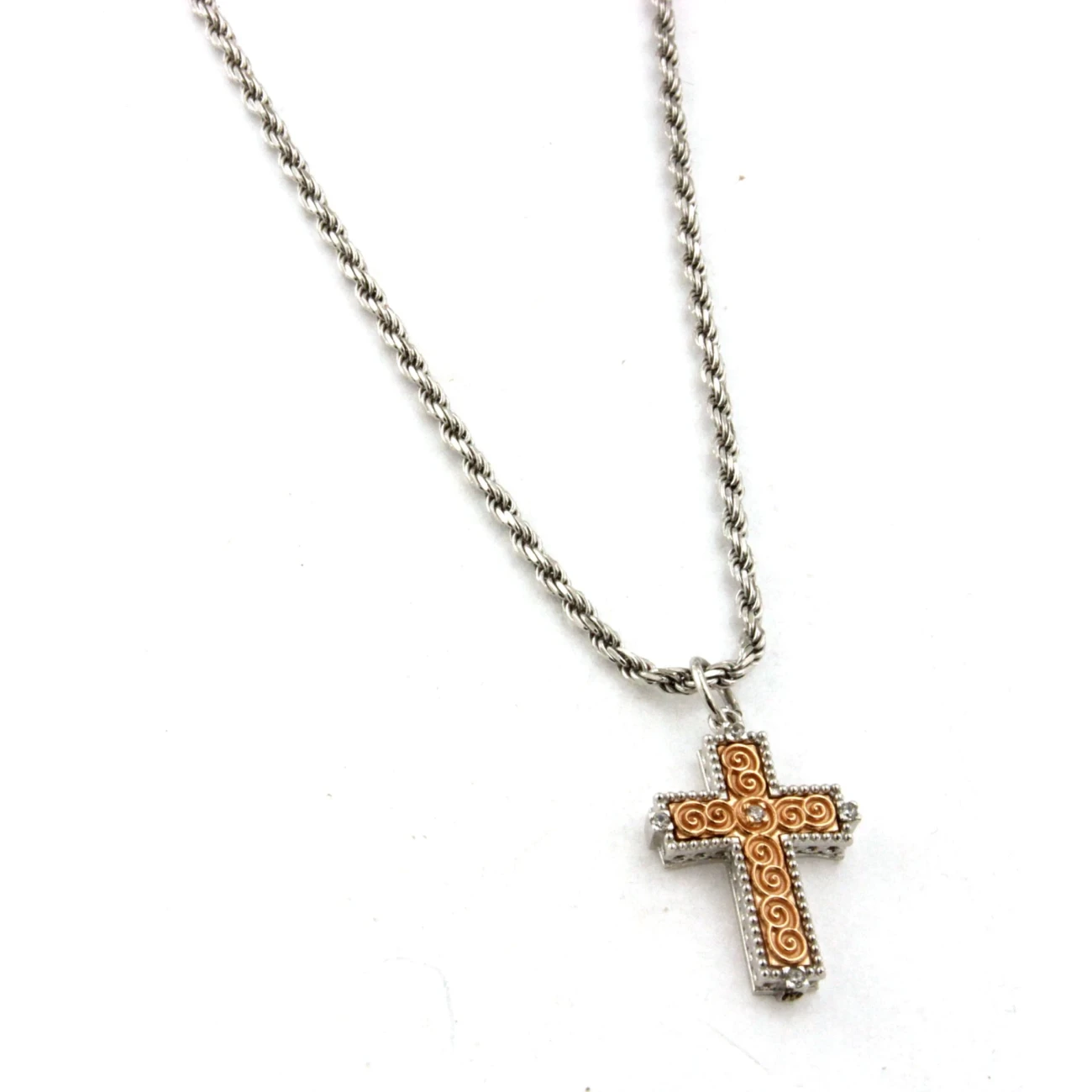 Catena funetta in Argento con Croce Vintage