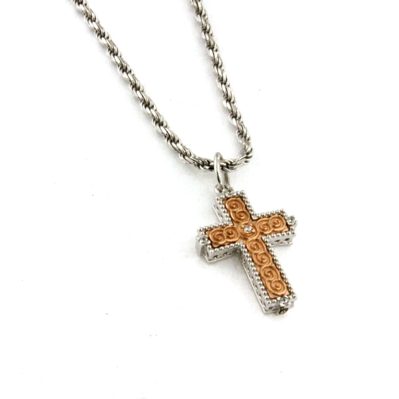 Catena funetta in Argento con Croce Vintage
