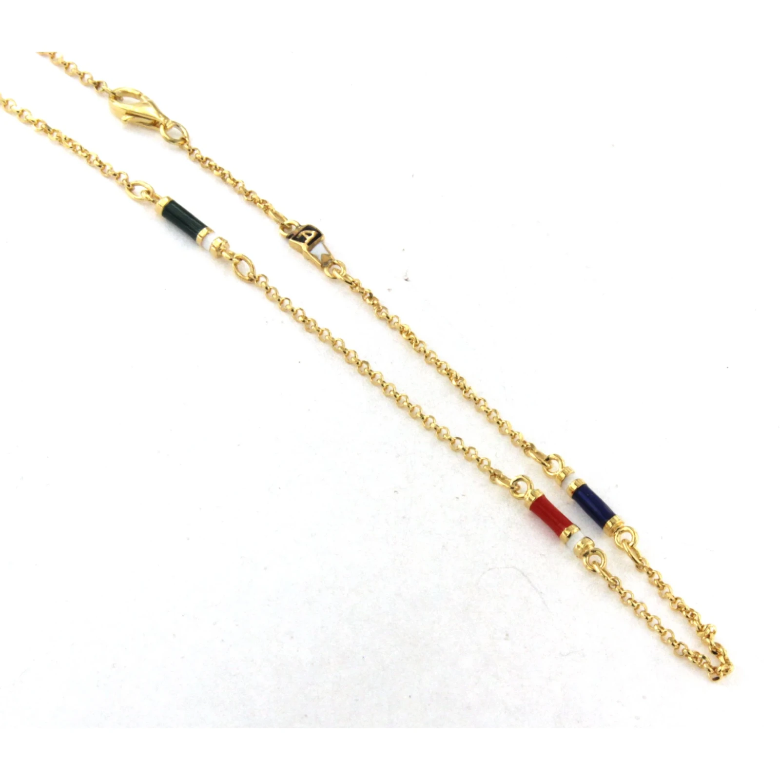 Catena in Argento giallo con Smalti