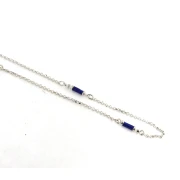 Catena in argento con smalto bianco e blu