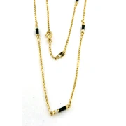 Catena in Argento con Smalto bianco e verde