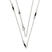 Catena in argento con smalto bianco e nero