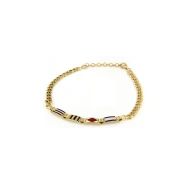 Bracciale in Argento Giallo con Catena Groumette morbida e Bandiere Nautiche