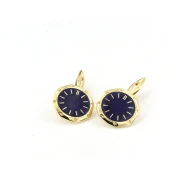 Gemelli in oro giallo 18kt con smalto blu