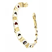 Bracciale in oro giallo 18kt con carte da gioco smaltate
