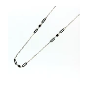 Catena in oro bianco 18kt con ceramica e pietra
