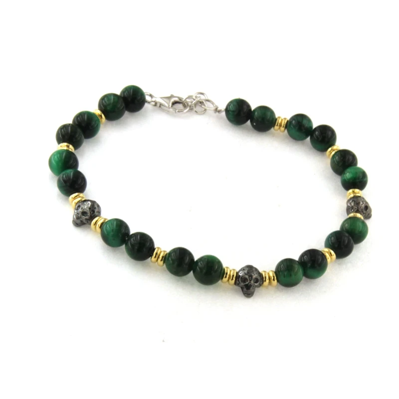 Bracciale con pietre naturali e argento