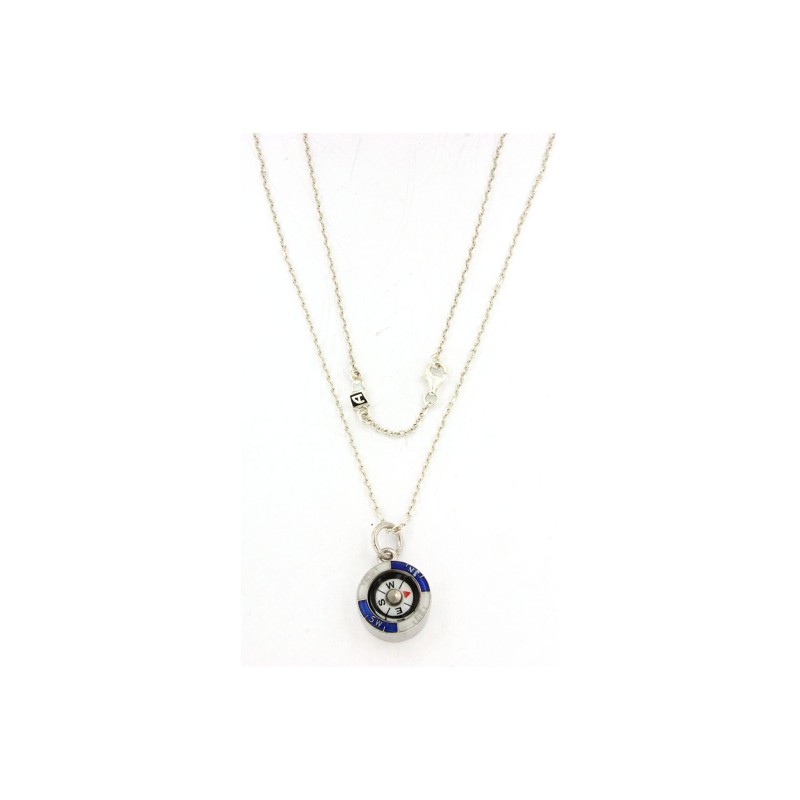 Collana in Argento con bussola smaltata misura piccola Arcadia
