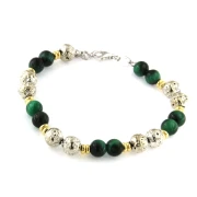 Bracciale con pietre naturali e argento
