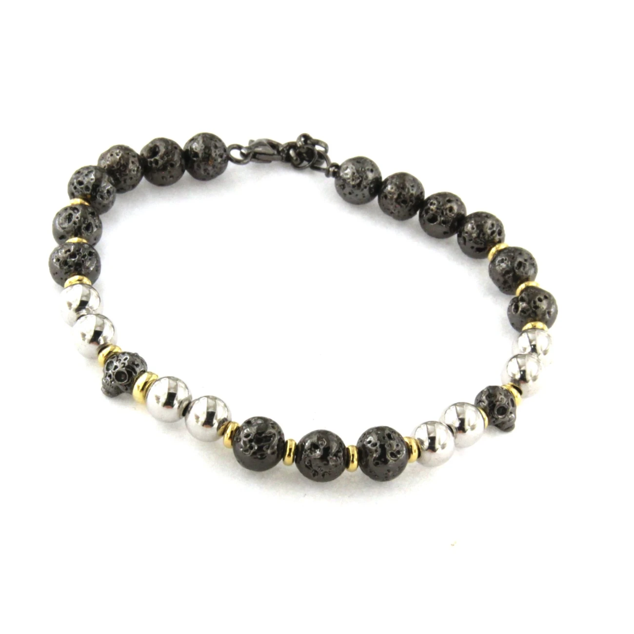 Bracciale con pietre naturali e argento