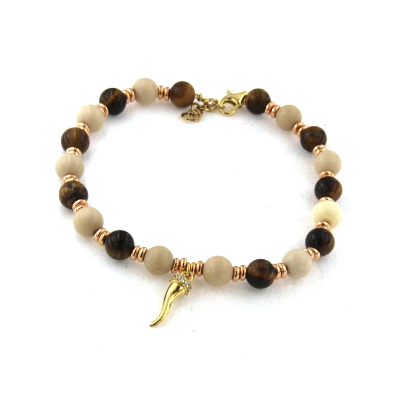 Bracciale con pietre naturali e argento