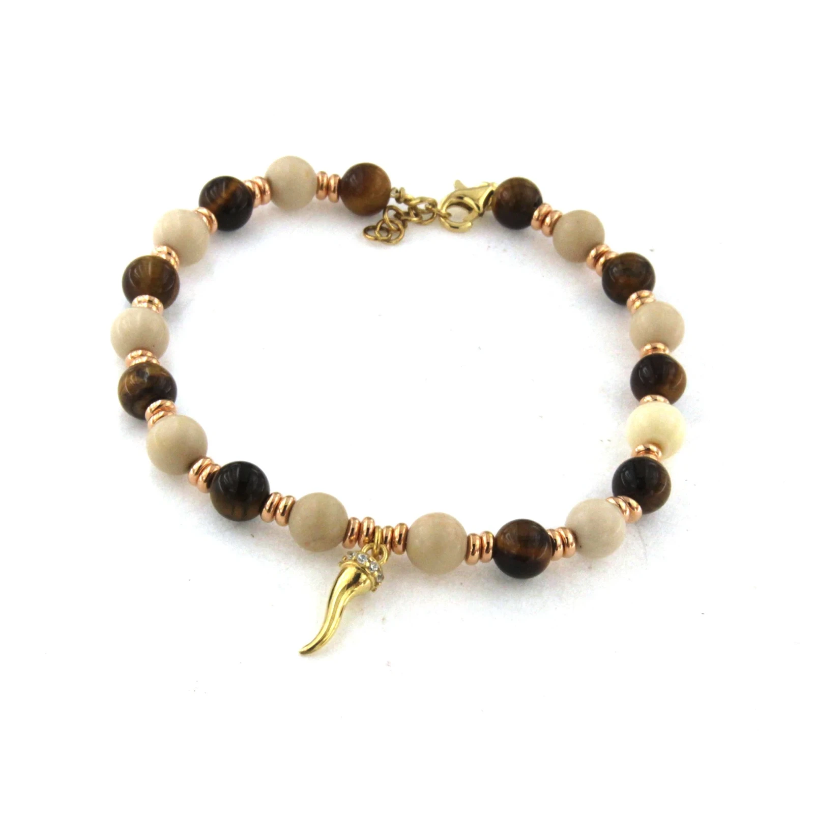 Bracciale con pietre naturali e argento