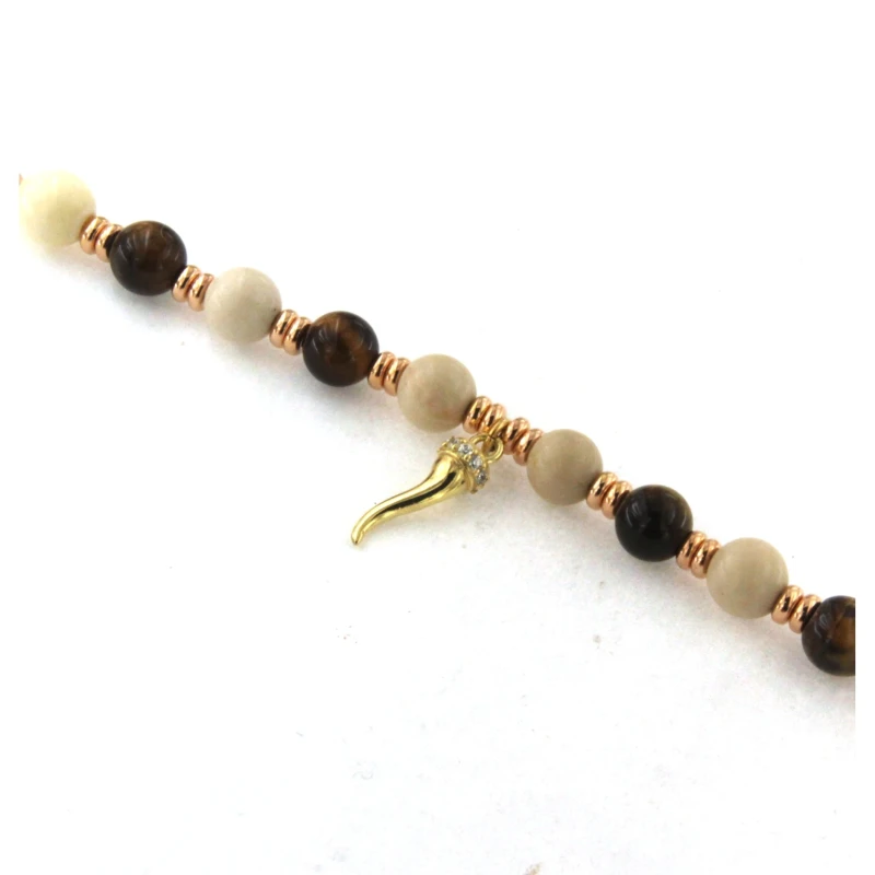 Bracciale con pietre naturali e argento