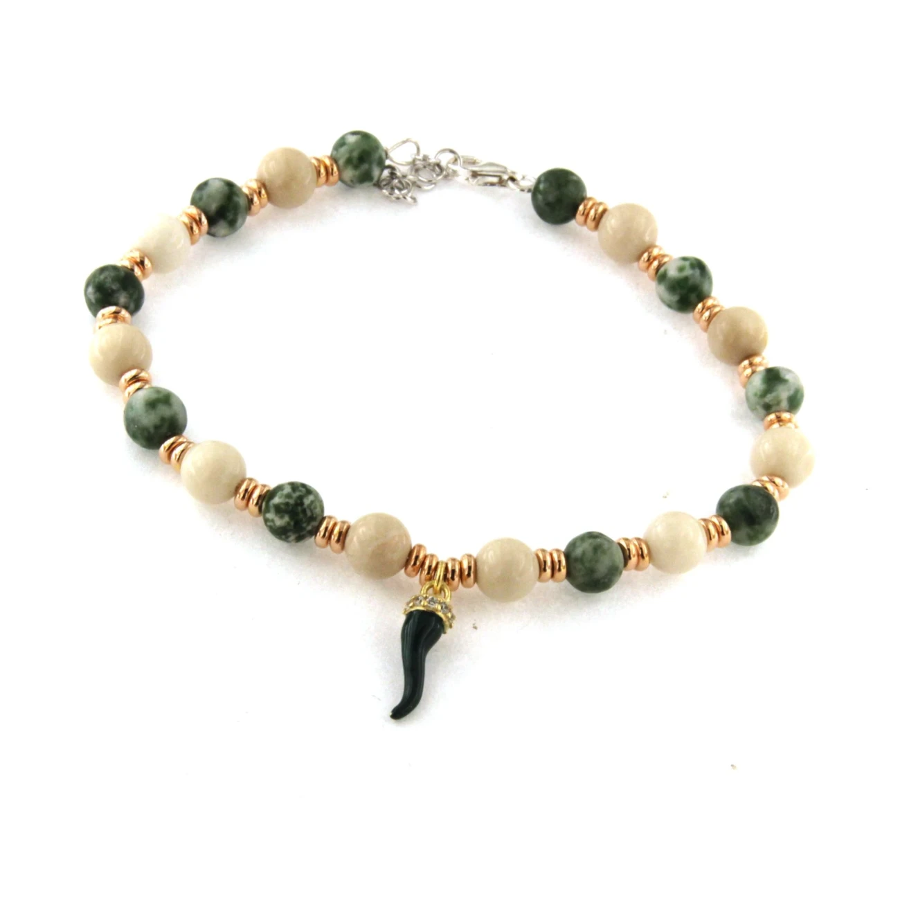 Bracciale con pietre naturali e argento