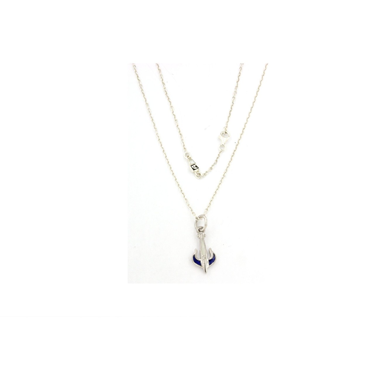 ancora in argento con smalto con collana compresa