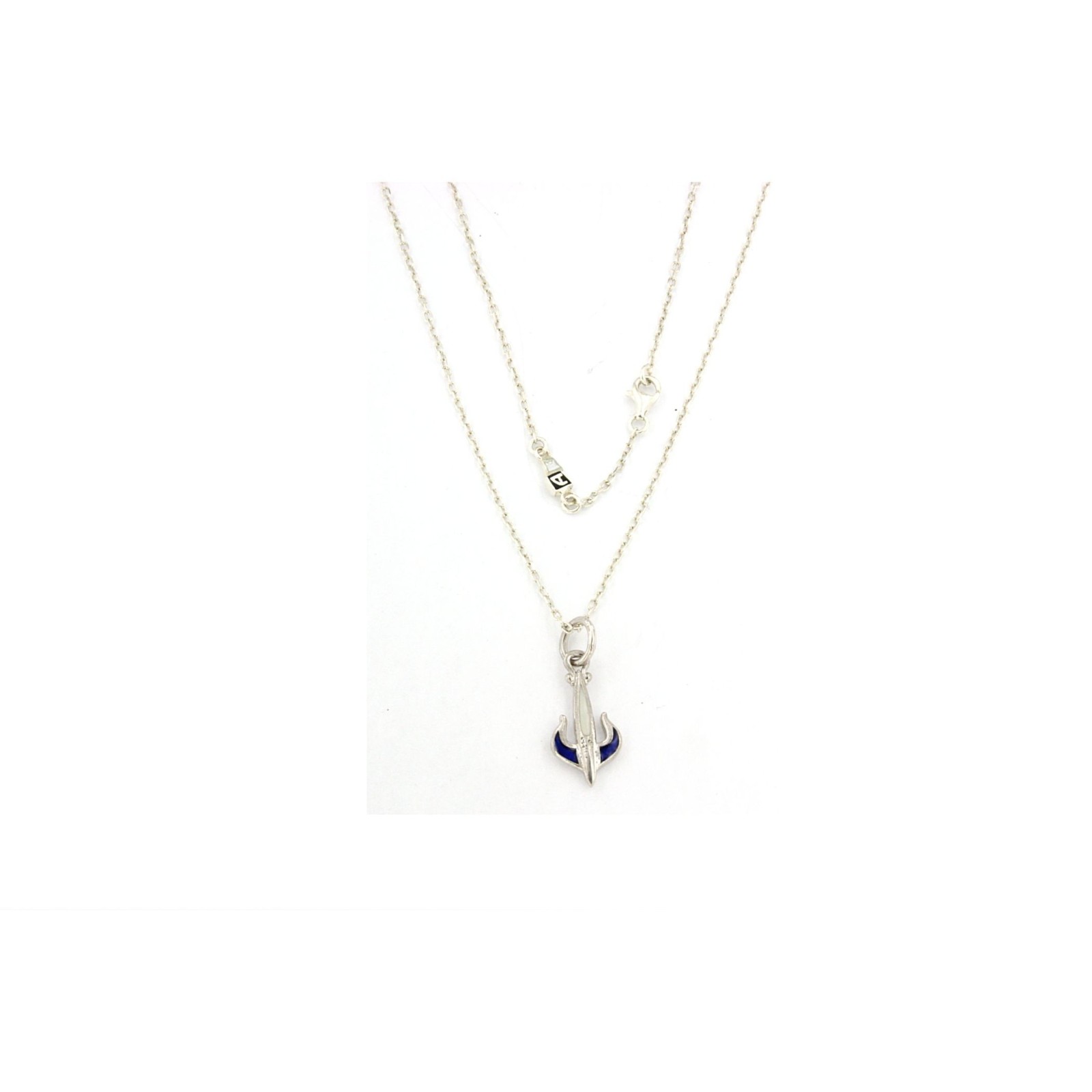 ancora in argento con smalto con collana compresa