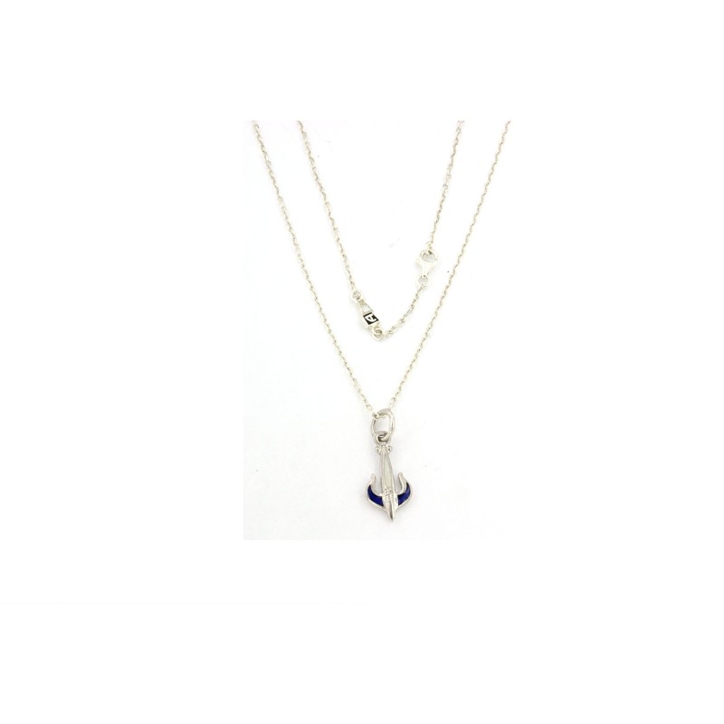 ancora in argento con smalto con collana compresa