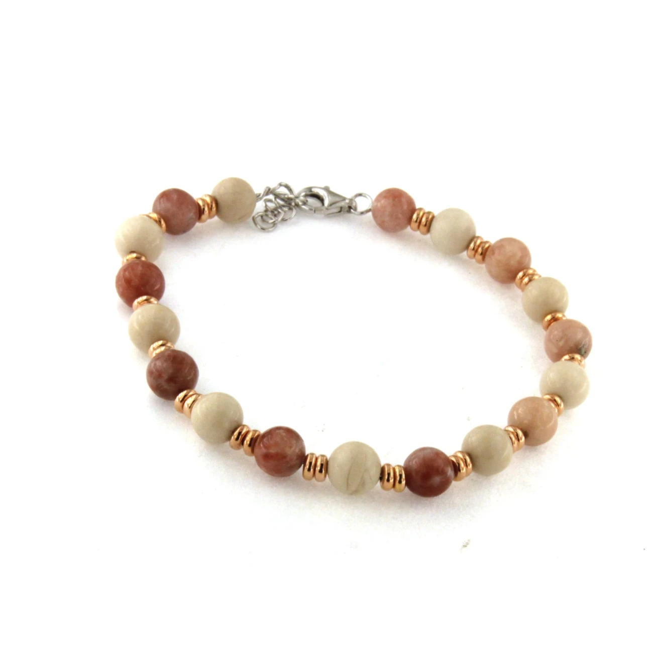 Bracciale con pietre naturali e argento