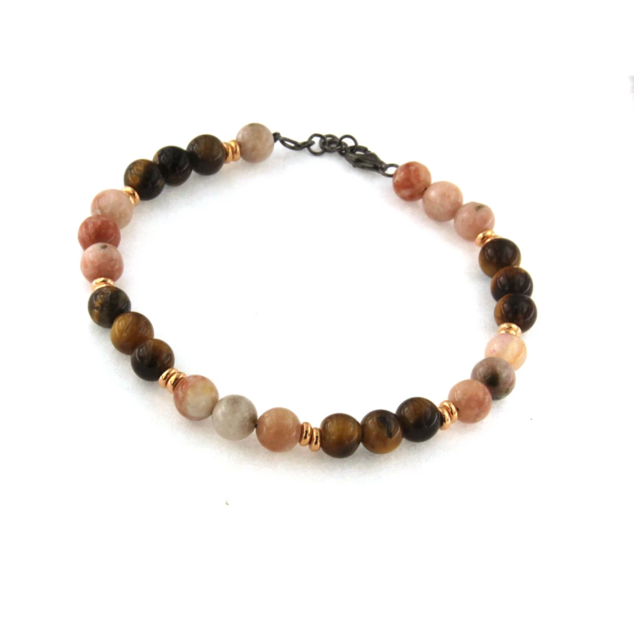 Bracciale con pietre naturali e argento