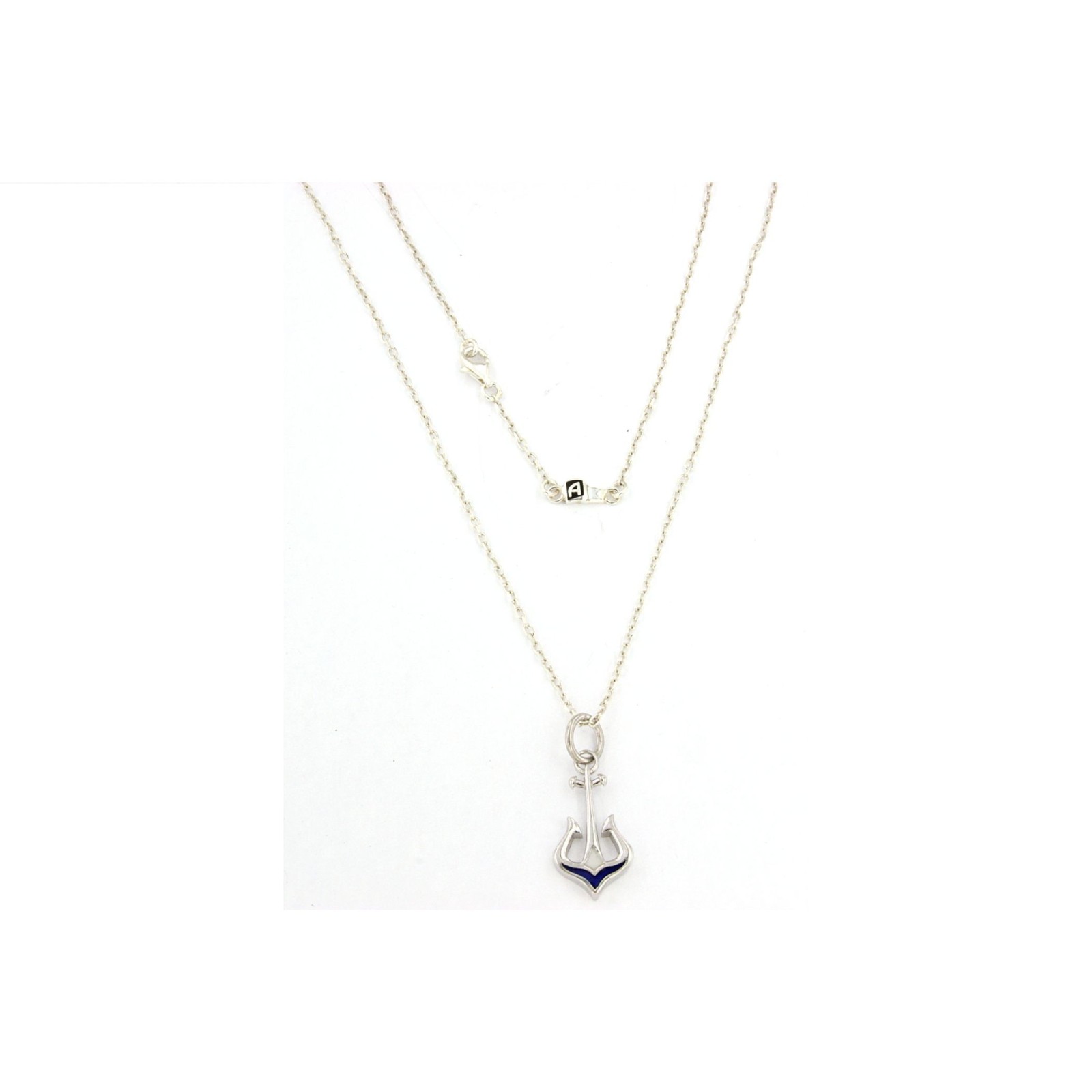 ancora con smalto in argento con collana compresa