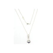 ancora con smalto in argento con collana compresa