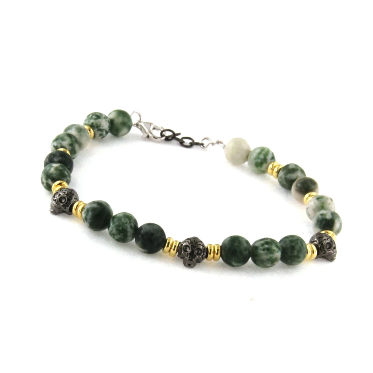 Bracciale con pietre naturali e argento